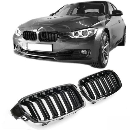 NJURGRILL BMW F30 F31 11-18 SVART BLANK DUBBEL