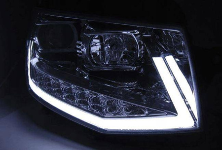 Vw T6 15- krom rörlampa led drl strålkastare