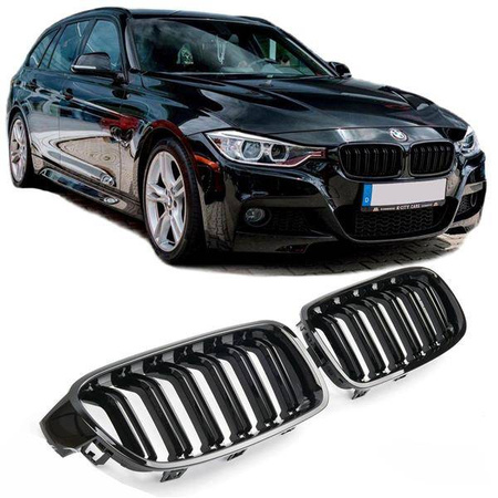 NJURGRILL BMW F30 F31 11-18 SVART BLANK DUBBEL