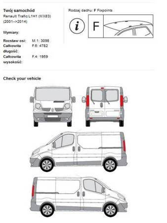 Balk takräcke Opel Vivaro Renault Trafic 