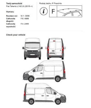 Cruz plattform takräcke Fiat Talento L1H2