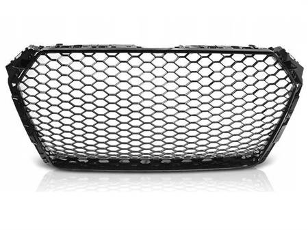 Frontgrill AUDI A4 B9 15- GLOSSY BLACK RS-STYLE