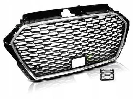 Frontgrill Audi A3 8v 17- RS3 Style Krom Svart