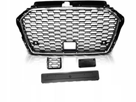 Frontgrill Audi A3 8v 17- RS3 Style Krom Svart