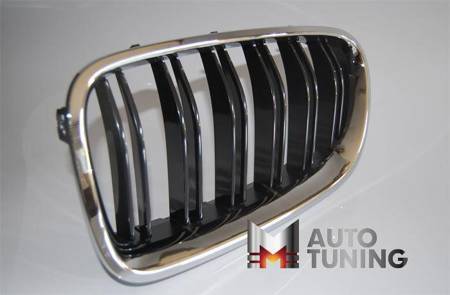 GRILL (NJURAR) BMW F10/F11 LOOK M5 SVART/KROM