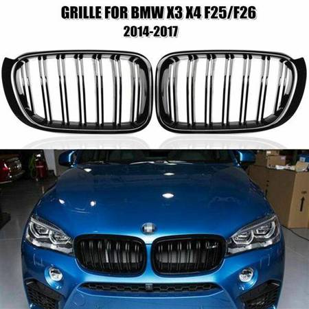 GRILL (NJURAR) BMW X3 X4 F25 F26 M LOOK BLANK SVART