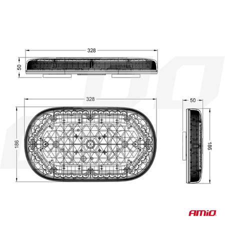 LED varningsstråle 33cm magnet godkännande R65 R10 12-24V