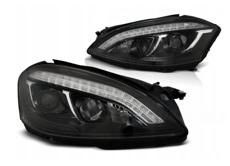 Lampor Mercedes W221 S-klass 05-09 Svart Led Afs