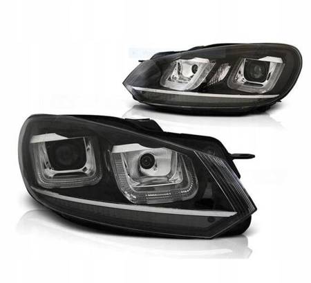 Lampor Vw Golf 6 VI 08-12 led svart drl silver line