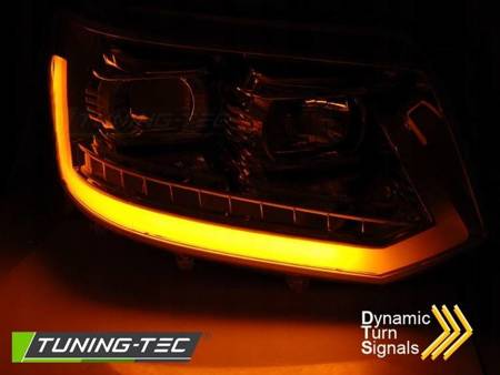 Strålkastare nya VW T5 10-15 LED TUBE CHROME T6 LOOK DRL LIFT