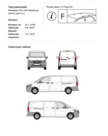 Takplattform bärare Mercedes Vito extralong 2014-&gt