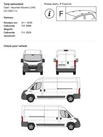 Takplattform för Opel Movano L3H2 2021-&gt