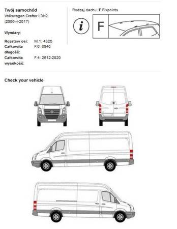 Takplattform för Volkswagen Crafter L3H2